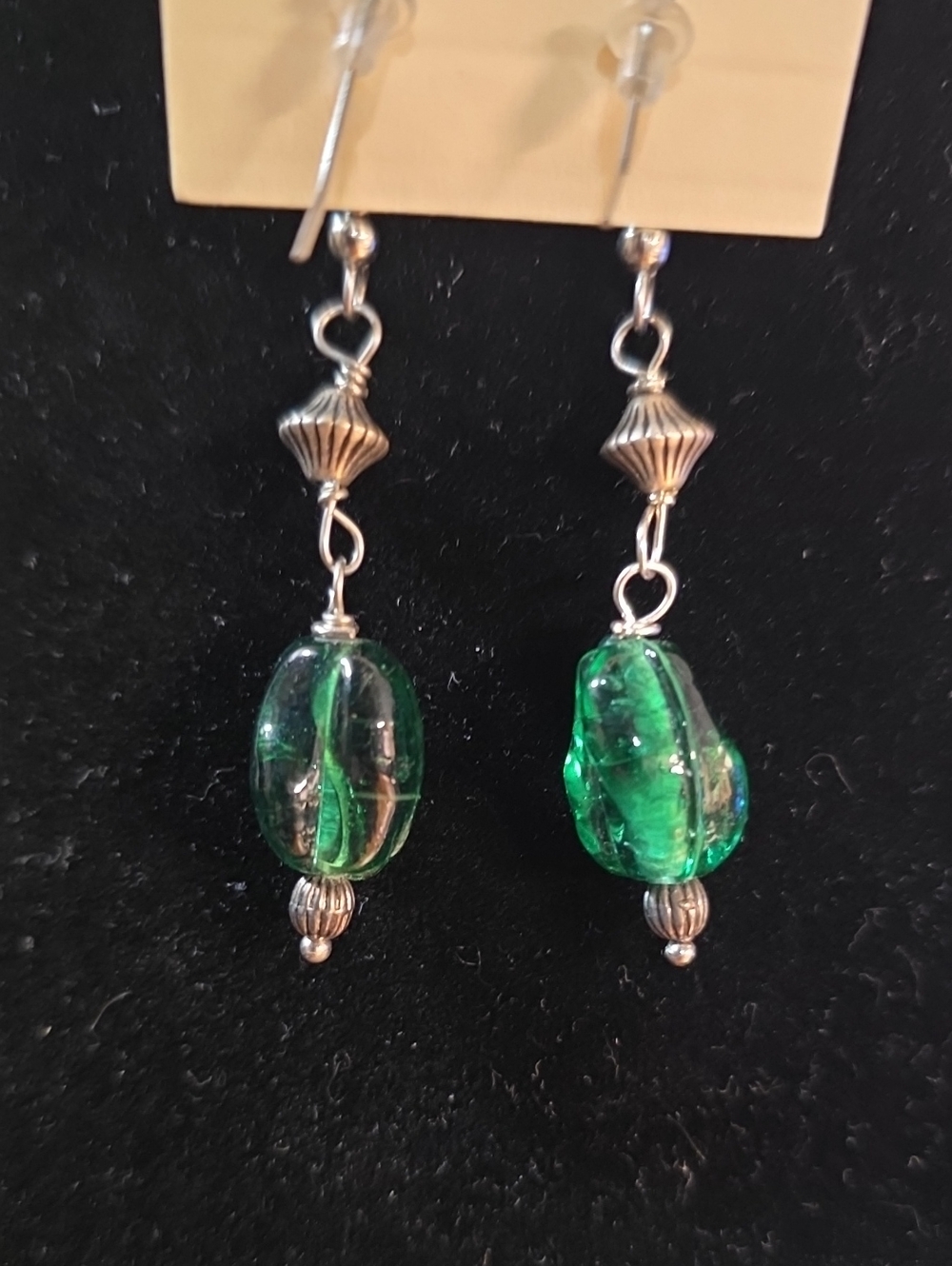 Vintage Glass Bead Drop Earrings